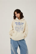 WAIKEI -  Maltese archive line graphic hood IVORY