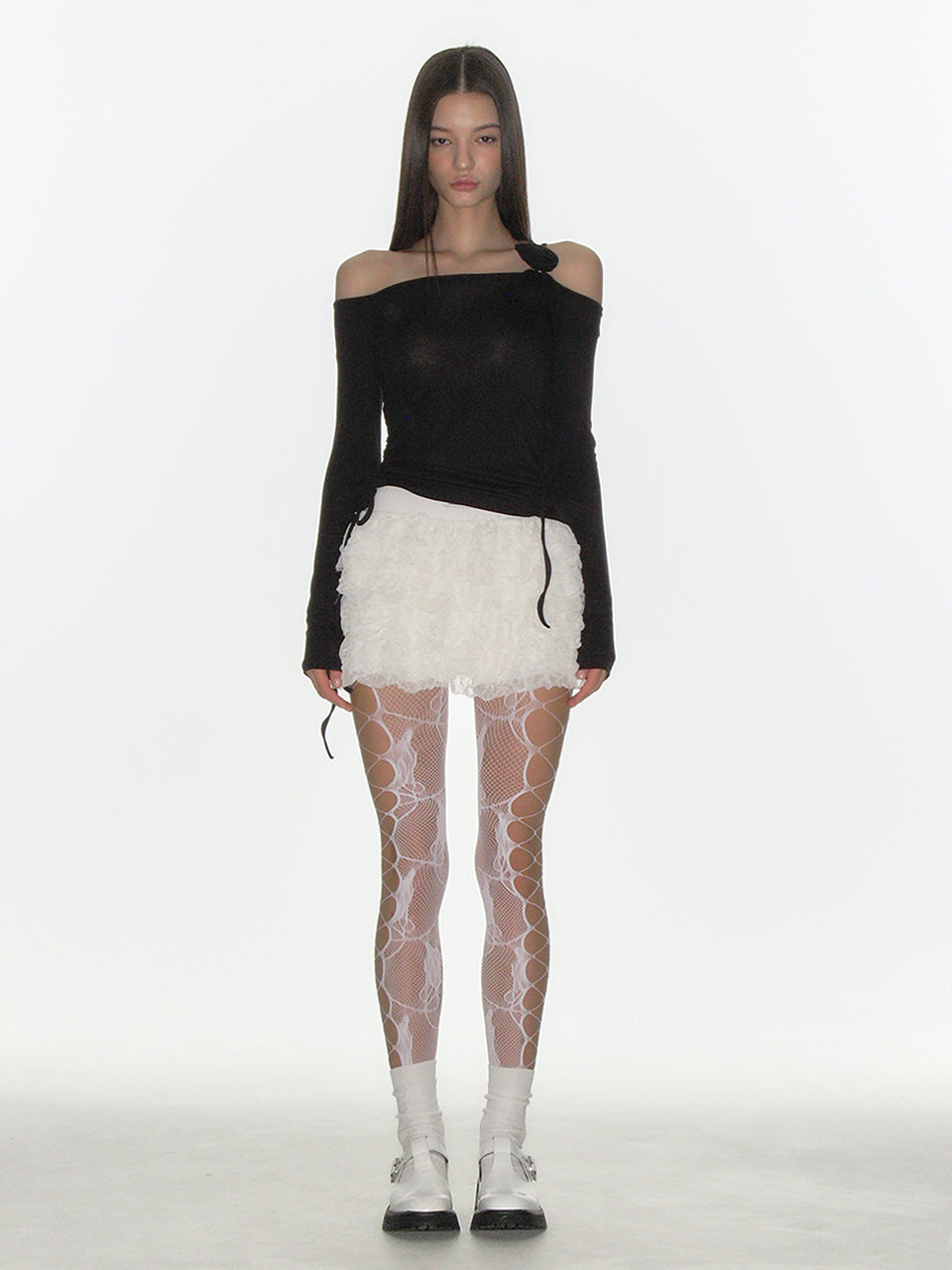 CRANK -  CANCAN FRILL MINI SKIRT_IVORY