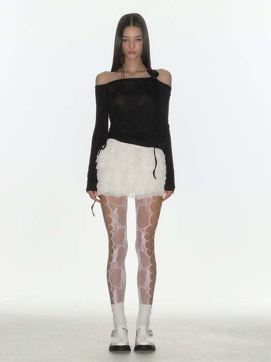 CRANK -  CANCAN FRILL MINI SKIRT_IVORY