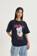 WAIKEI -  GOOREUM illustration half Sleeve T-shirt NAVY