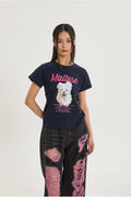 WAIKEI -  GOOREUM illustration half Sleeve T-shirt NAVY