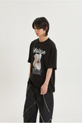 WAIKEI -  GOOREUM illustration half Sleeve T-shirt BLACK