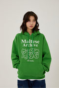 WAIKEI -  Maltese archive line graphic hood MOSS GREEN