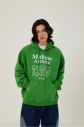 WAIKEI -  Maltese archive line graphic hood MOSS GREEN