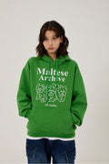 WAIKEI -  Maltese archive line graphic hood MOSS GREEN