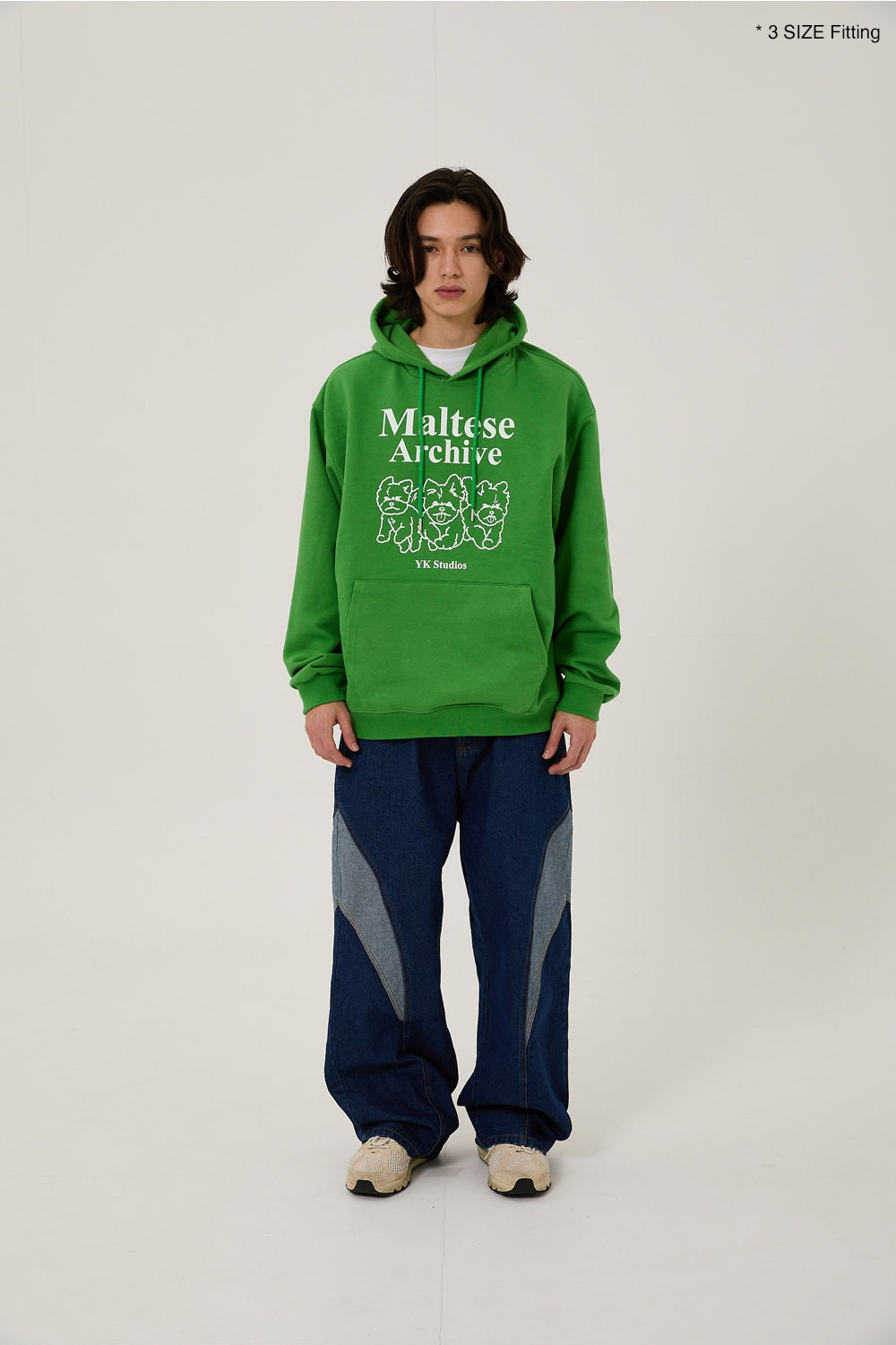 WAIKEI -  Maltese archive line graphic hood MOSS GREEN