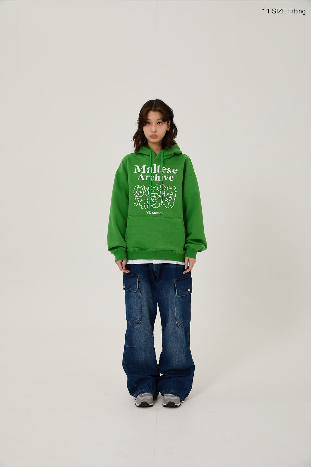 WAIKEI -  Maltese archive line graphic hood MOSS GREEN