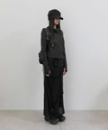 FLAREUP - Asymmetrical Draped Long Skirt / Black