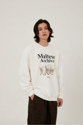 WAIKEI -  Maltese archive sweatshirts WHITE