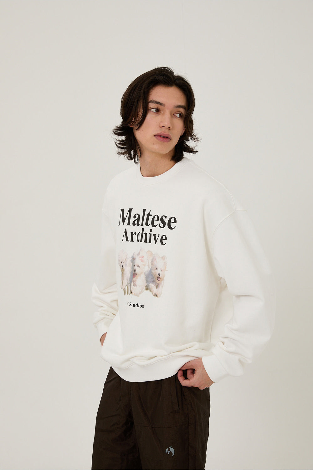 WAIKEI -  Maltese archive sweatshirts WHITE