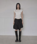FLAREUP - Asymmetrical Draped Layered Skirt / Black
