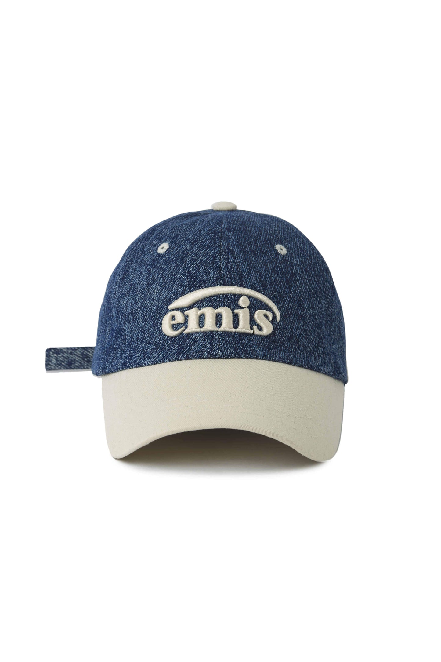 EMIS - NEW LOGO DENIM BALL CAP-DARK BLUE DENIM-IVORY