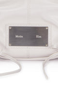 MATIN KIM - HALF SHIRRING RIBBON ROUND BAG IN IVORY