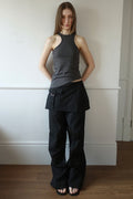 CERRIC -  ASYMMETRY SLEEVELESS / CHARCOAL