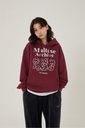 WAIKEI -  Maltese archive line graphic hood BURGUNDY