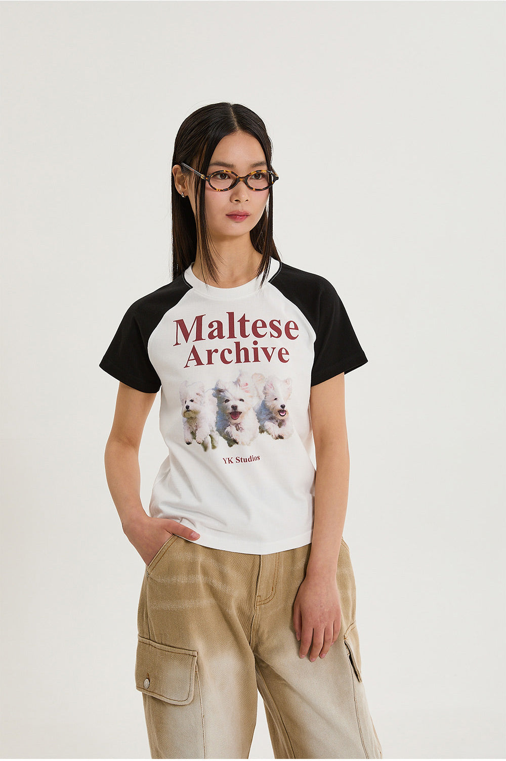 WAIKEI -  Maltese archive raglan half sleeve T-shirt IVORY