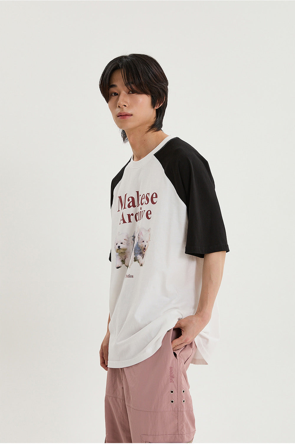 WAIKEI -  Maltese archive raglan half sleeve T-shirt IVORY