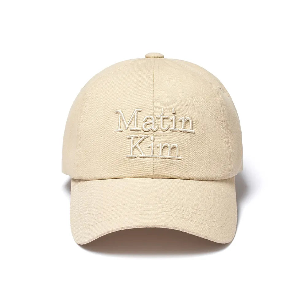 MATIN KIM - MATIN VOLUME LOGO BALL CAP IN BEIGE (Dispatch in 48hrs)