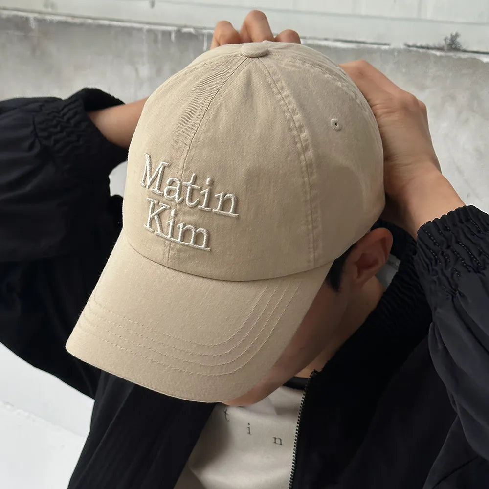 MATIN KIM - MATIN VOLUME LOGO BALL CAP IN BEIGE (Dispatch in 48hrs)