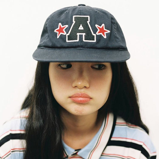 AEAE - WASHED CAPITAL LOGO CAP [NAVY]