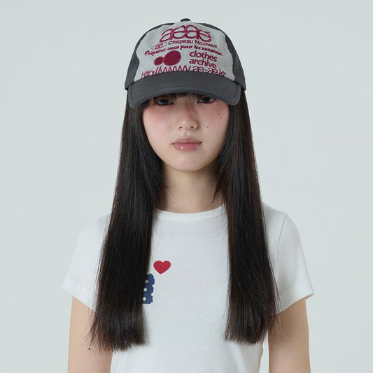 AEAE -  WEB LOGO 5 PANNEL BALL CAP [CHARCOAL/ASH]