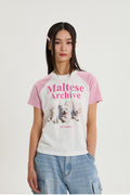 WAIKEI -  Maltese archive raglan half sleeve T-shirt LIGHT PINK