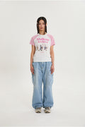 WAIKEI -  Maltese archive raglan half sleeve T-shirt LIGHT PINK