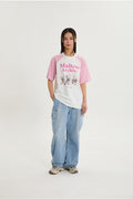 WAIKEI -  Maltese archive raglan half sleeve T-shirt LIGHT PINK