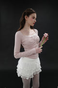 DRYROSE -  LACE RIBBON SLEEVELESS (PINK)