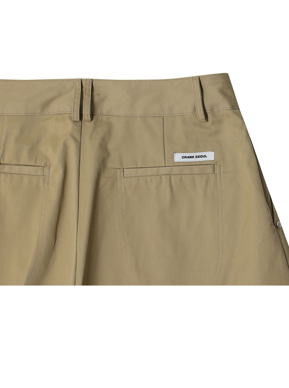 CRANK -  RIVET BERMUDA PANTS_BEIGE