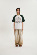 WAIKEI -  Maltese archive raglan half sleeve T-shirt GREEN