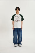 WAIKEI -  Maltese archive raglan half sleeve T-shirt GREEN