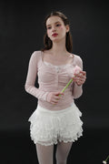 DRYROSE -  LACE RIBBON SLEEVELESS (PINK)