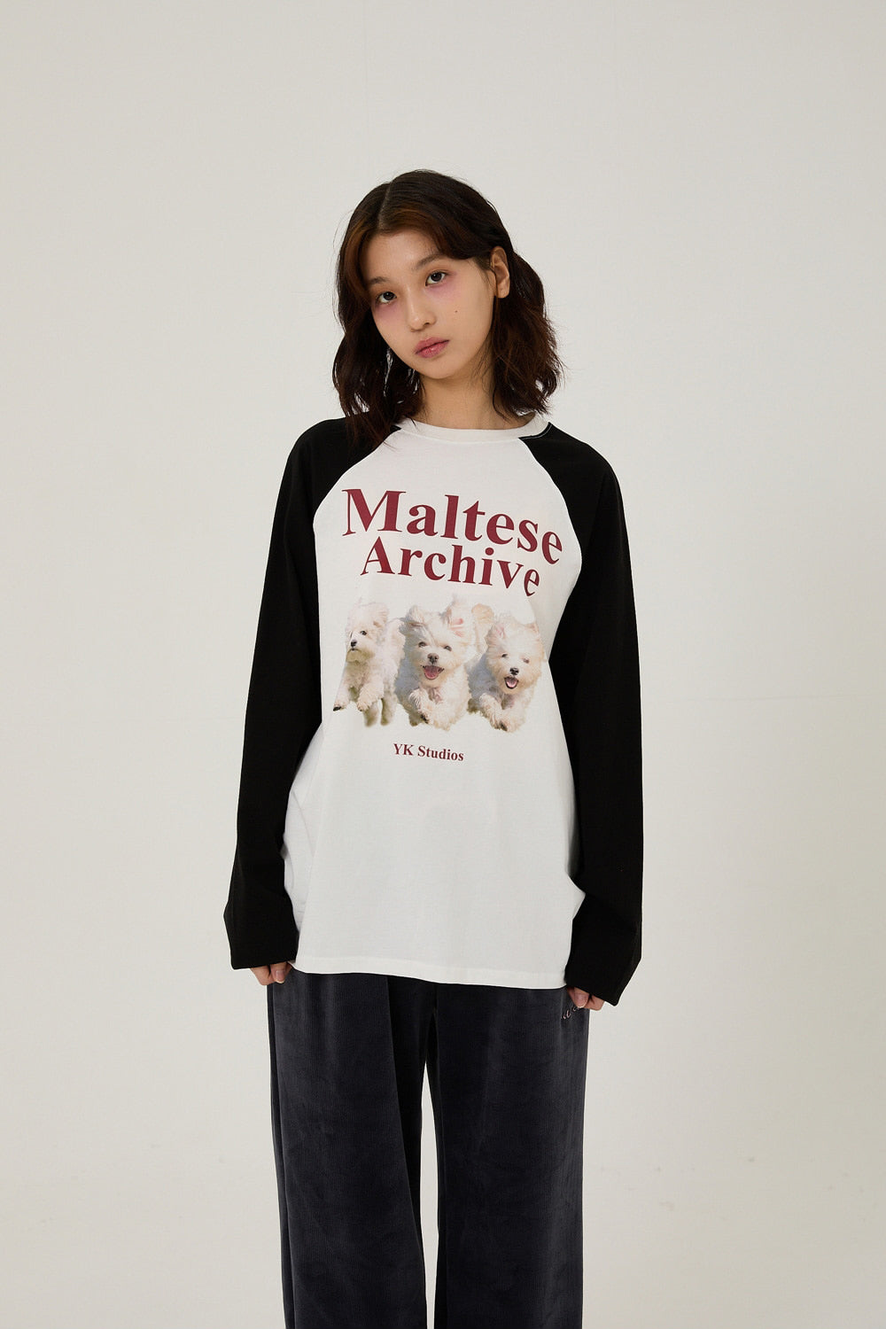 WAIKEI -  Maltese archive raglan long sleeve tshirts IVORY