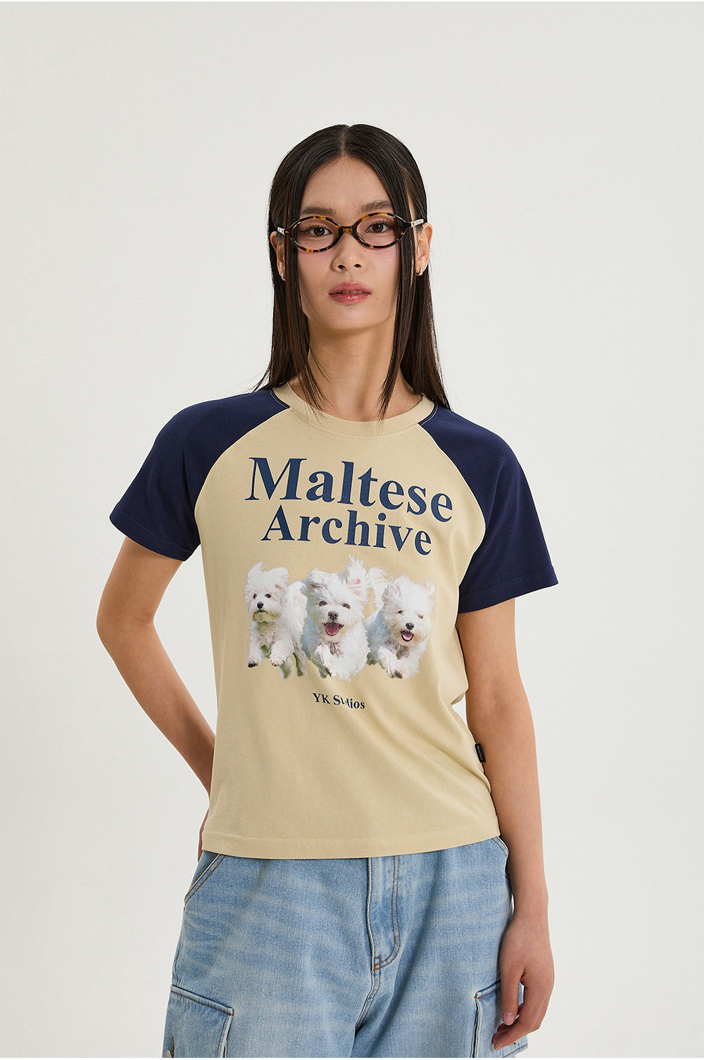 WAIKEI -  Maltese archive raglan half sleeve T-shirt BEIGE