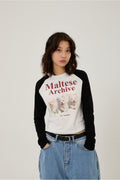 WAIKEI -  Maltese archive raglan long sleeve tshirts IVORY