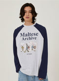 WAIKEI -  Maltese archive raglan long sleeve tshirts IVORY