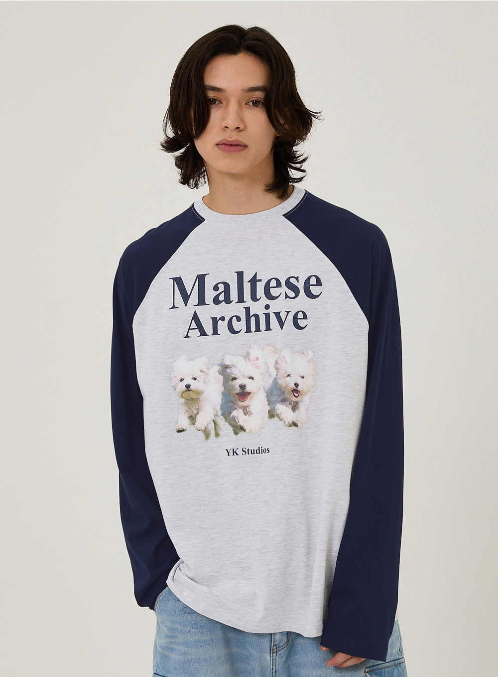 WAIKEI -  Maltese archive raglan long sleeve tshirts IVORY