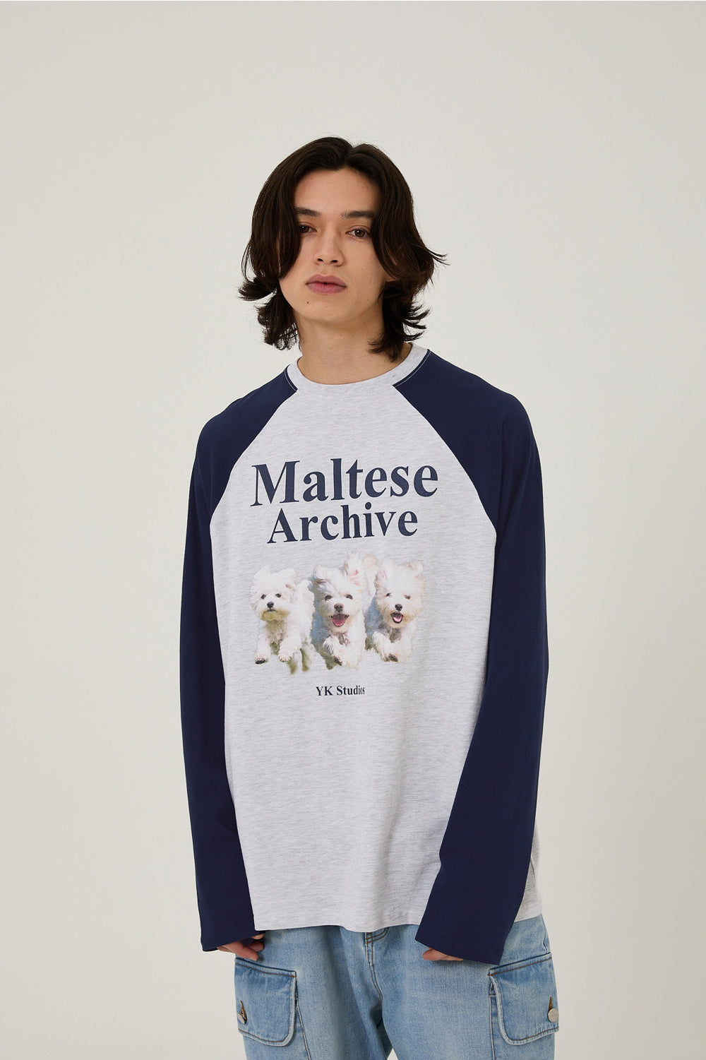 WAIKEI -  Maltese archive raglan long sleeve tshirts IVORY