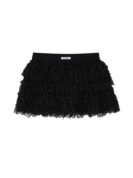 CRANK -  CANCAN FRILL MINI SKIRT_BLACK