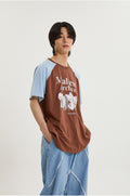 WAIKEI -  Maltese archive raglan half sleeve T-shirt BROWN