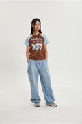 WAIKEI -  Maltese archive raglan half sleeve T-shirt BROWN