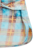 OPEN YY -  FADED CHECK SHIRT SKIRT, BLUE