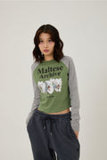 WAIKEI -  Maltese archive raglan long sleeve tshirts KHAKI