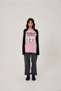 WAIKEI -  Maltese archive raglan long sleeve tshirts PINK