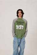 WAIKEI -  Maltese archive raglan long sleeve tshirts PINK