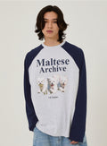 WAIKEI -  Maltese archive raglan long sleeve tshirts PINK