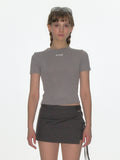 CRANK -  CREW NECK BASIC TOP_MELANGE GREY