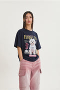 WAIKEI -  Maltese magazine half sleeve T-shirt NAVY