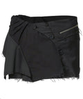 FLAREUP -  Asymmetrical Layered Mini Skirt / Black